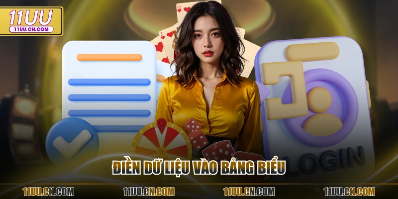 Điền dữ liệu vào bảng biểu