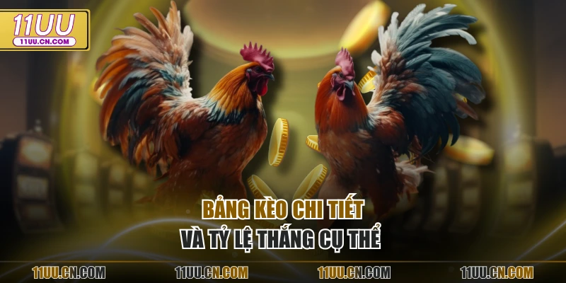 Bảng kèo chi tiết và tỷ lệ thắng cụ thể